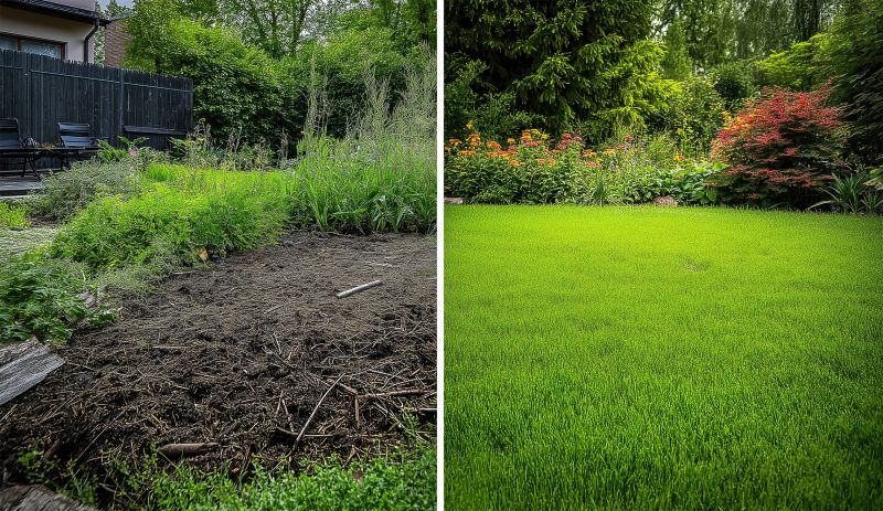 Lawn Before and After Nourishment